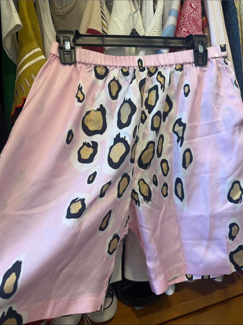 Cynthia Rowley Pink Leopard Print Hybrid Shorts